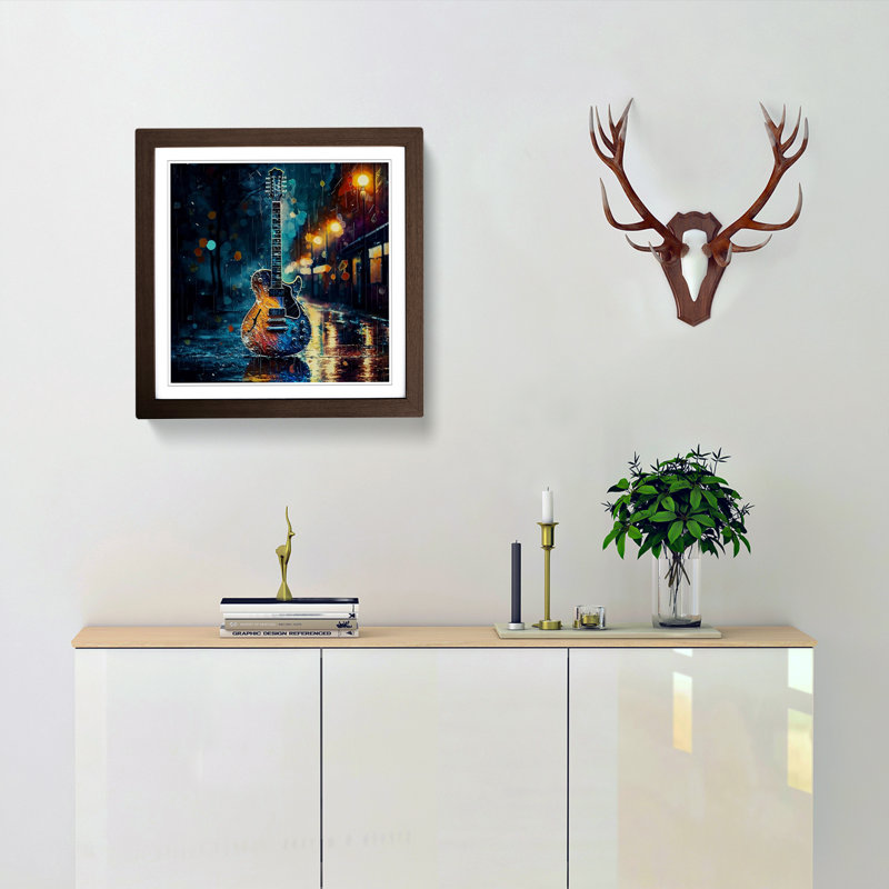 Single Picture Frame Print on Wood, Walnut