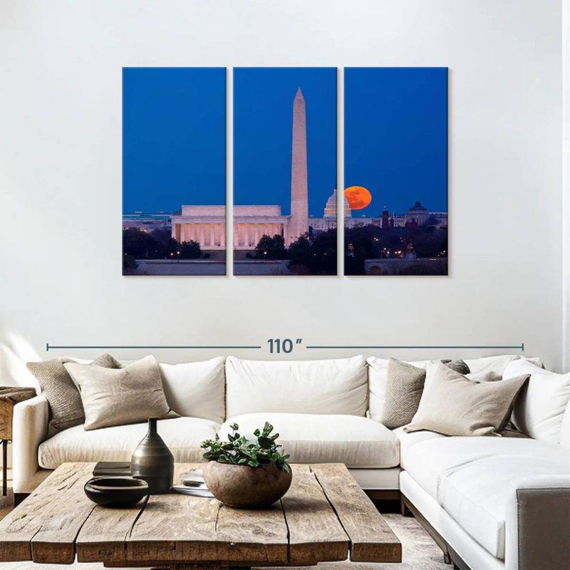 Sirécis récolte lune sur Washington DC, H 48 po x l 74 po