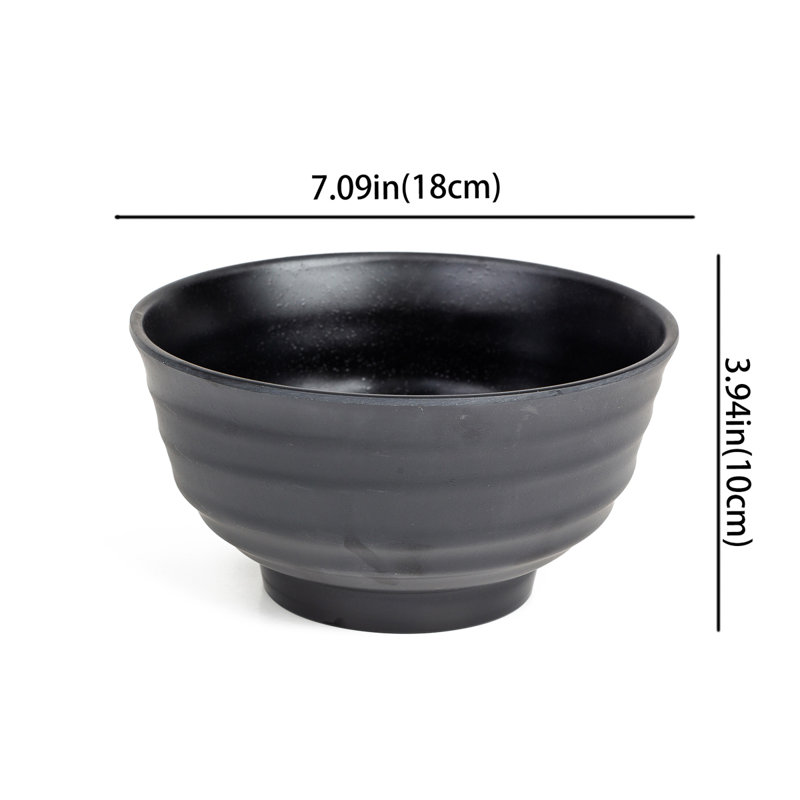 Vaisselle en plastique 40 oz pour mélanger des nouilles asiatiques Udon Soba Pho - 7,09 po x 3,94 po (4 bols)