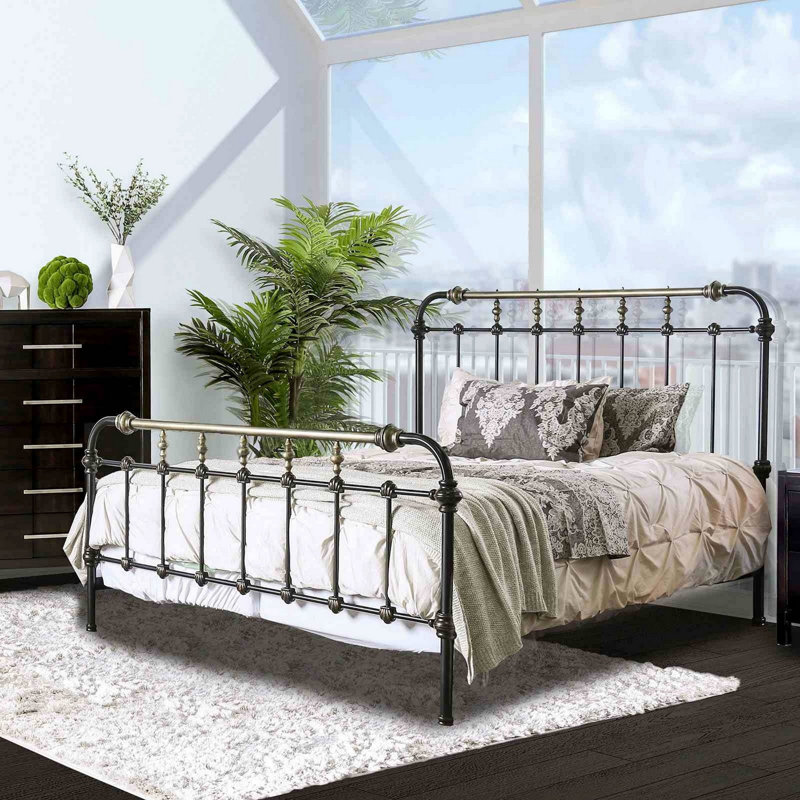 Mobilier de chambre à coucher style transitionnel noir antique 1pc