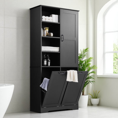 Bathroom Vanity Cabinet with Two Laundry Baskets