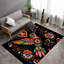 Tapis d'intérieur en velours doux et moelleux, motif colibri et cœur, inspiré de l'art populaire mexicain, idéal pour le salon ou la chambre. Antidérapant et lavable, il offre un décor intérieur moderne et minimaliste. Dimensions : 100 x 160 cm.-218049607
