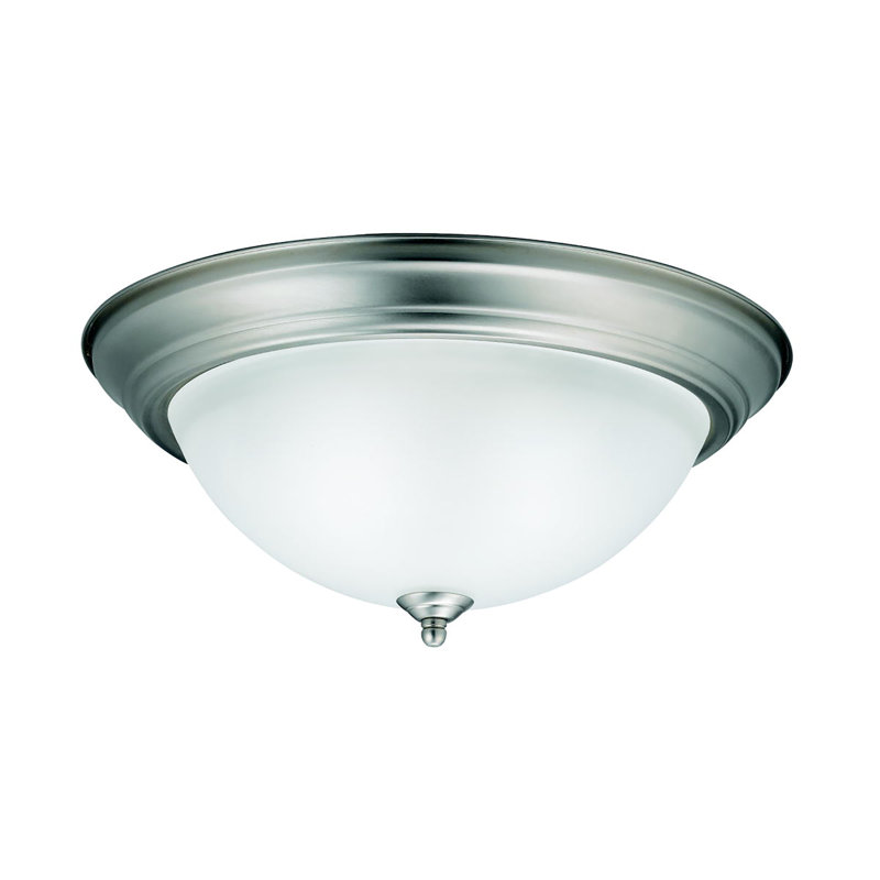 Sawyers Glass Flush Mount, Brushed Nickel, Incandescent