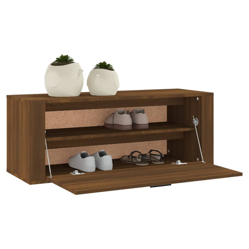 Ceddrick 8 Pair Shoe Storage Cabinet, Brown