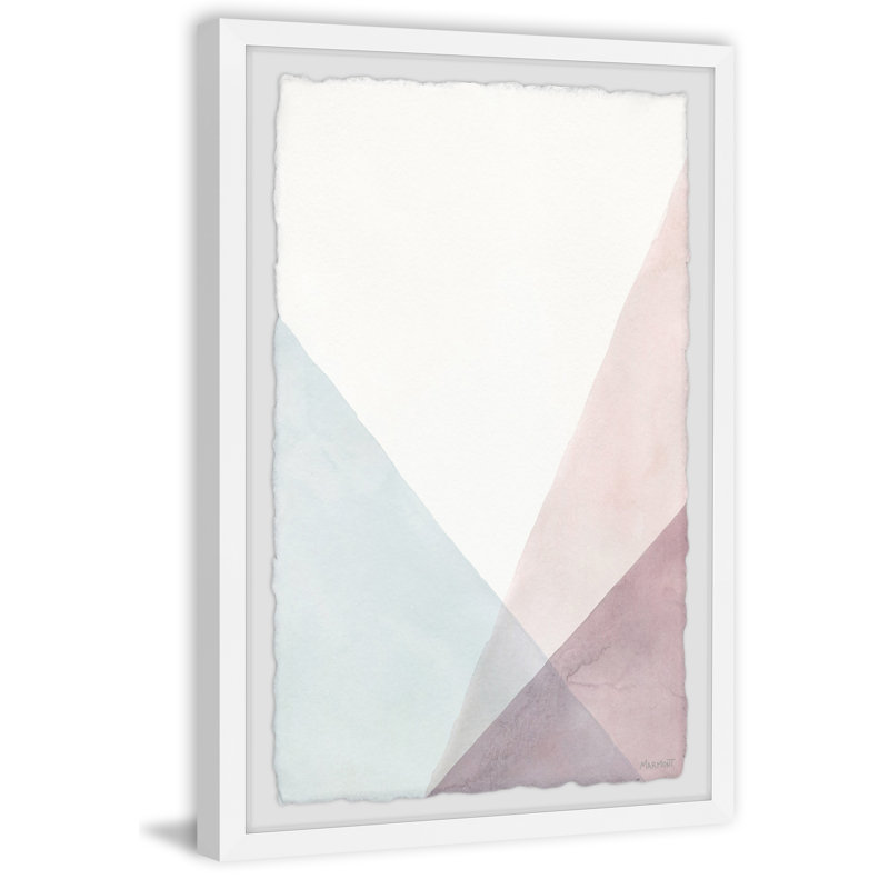 Three Pastel Triangles - Single Picture Frame Painting, 61 cm H x 41 cm W