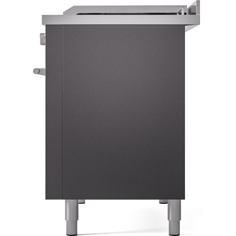 ILVE ProfessionalPlus II 48 Dual Fuel Range, knobs, Graphite Matte, Liquid Propane