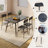 5-Piece Rectangular Dining Set for 4 with Wood Table and Upholstered Metal Frame Chairs-1827996986