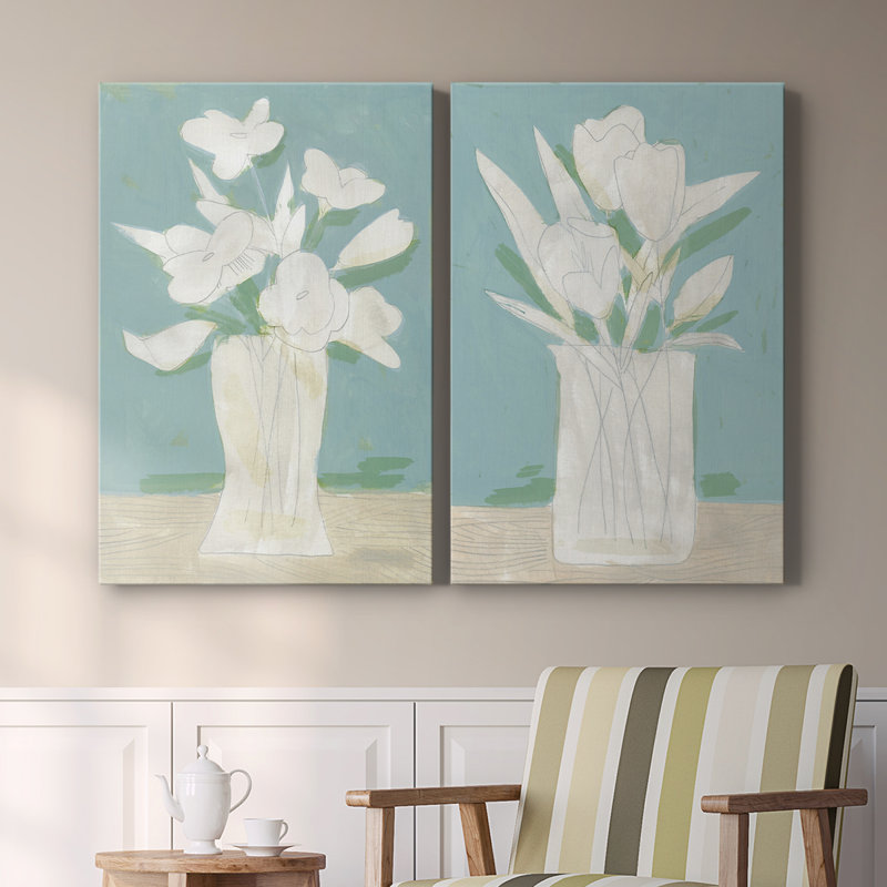 Muted Spring Arrangement I-Premium Gallery Wrapped Canvas -Ready to Hang, 36" H x 48" W