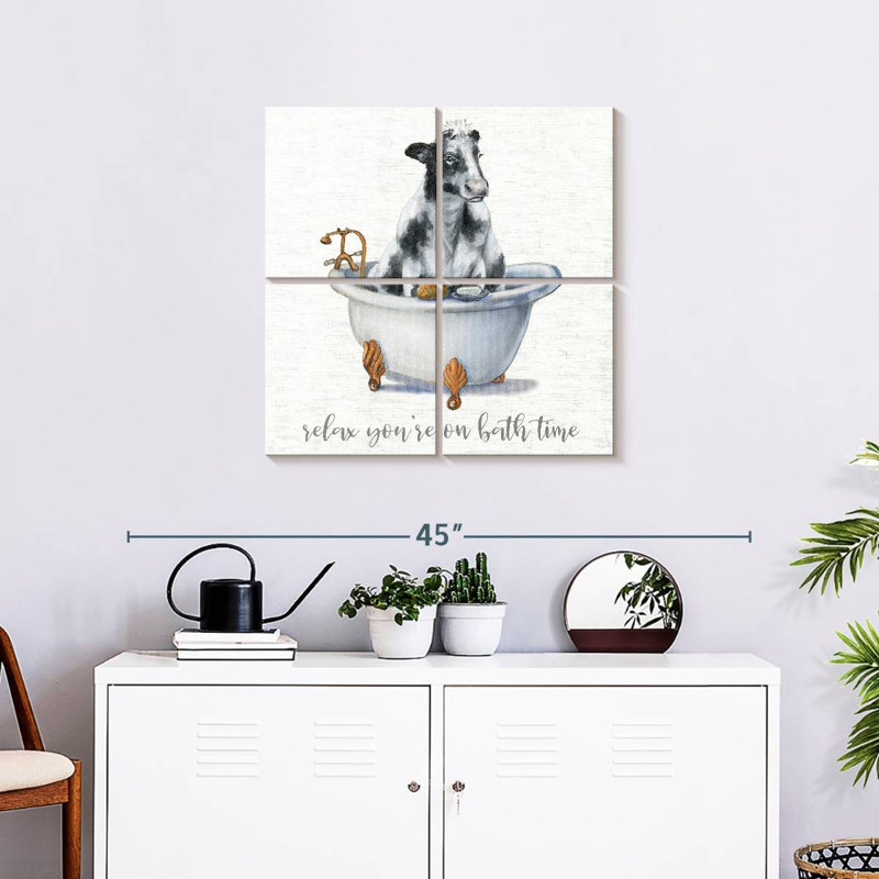 Ketti Bath Time Cow, H 26 po x l 26 po