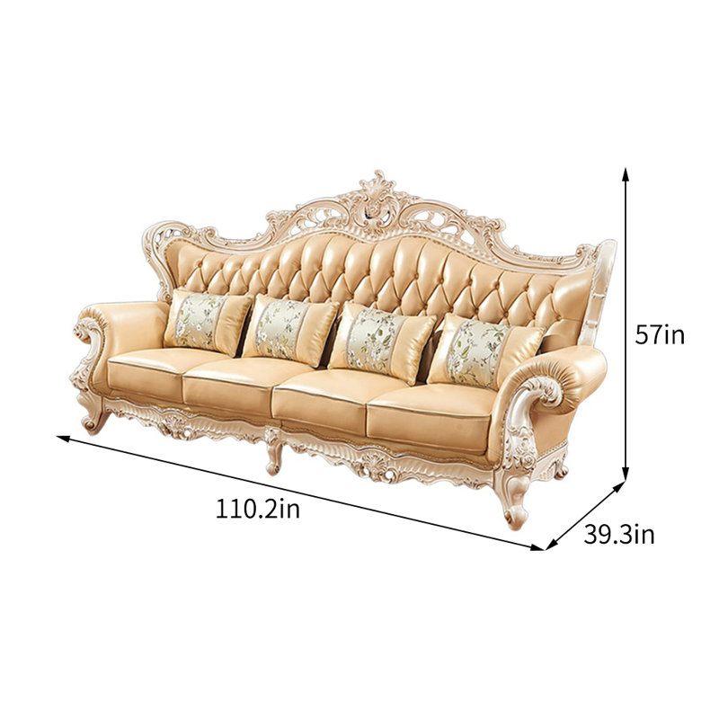 Canapé de luxe en cuir de style européen