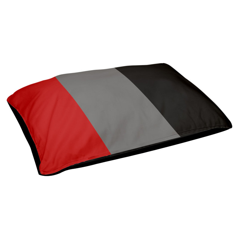 Coussin Atlanta, Grand (l 40 po x P 30 po x H 6,5 po), Scarlet/Gray/Black