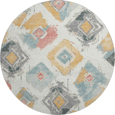 Premium Machine Washable Slesnick AMF1669 Diamonds Rug