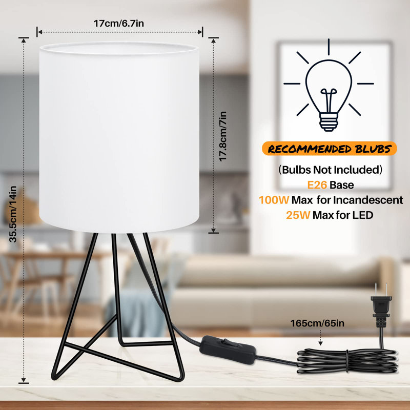 Lampe de table en métal Kieve, Noir
