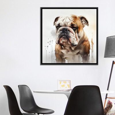 Aquarelle, bouledogue britannique