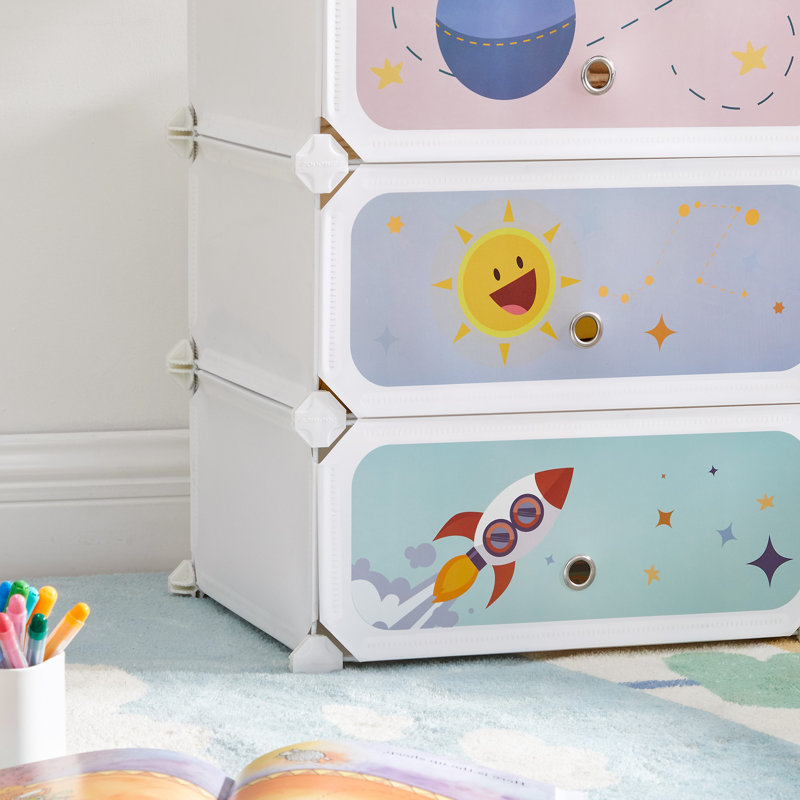 Range-chaussures pour enfants avec portes, organisateur de rangement empilable à 6 fentes, garde-robe en plastique, jouets, livres, vêtements
