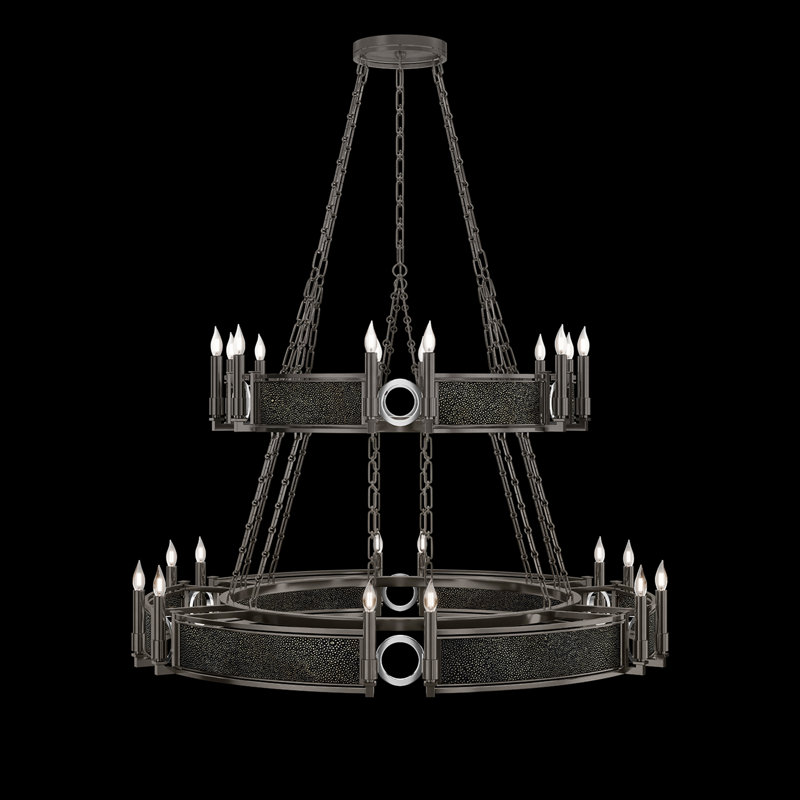 Mirage 24 - Light Chandelier, Black Knight/Nickel/Midnight Steel