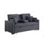 Causeuse convertible en lin de 70 pouces avec console rabattable, porte-gobelets, ports de chargement USB et USB-C