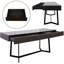 Bureau d'ordinateur 70 po noir avec pieds en forme de Y - Bureau de direction, bureau en coin pour bureau à domicile