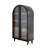 Arched Solid Mango Wood Curio Cabinet With 3 Drawers