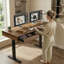 Ensemble de bureau et de chaise électrique à hauteur réglable, bureau à 3 tiroirs à hauteur réglable et chaise de bureau ergonomique-1623189927