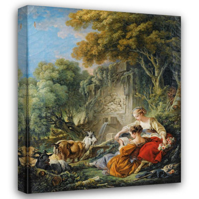 "Lecture de la lettre" par François Boucher - Toile tendue avec châssis