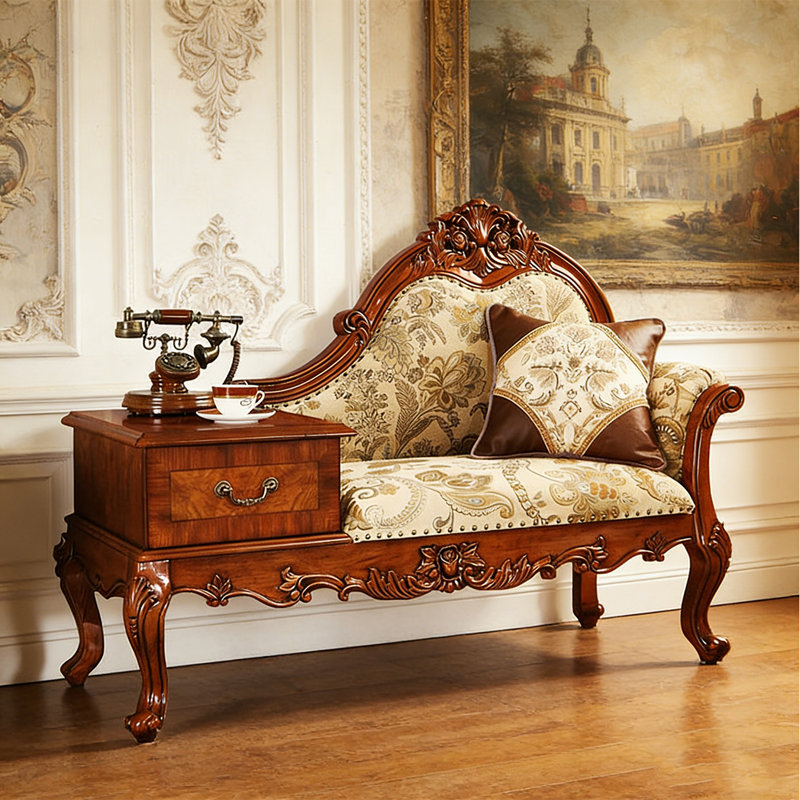 Chaise grand 55,12 po en bois massif brun américain