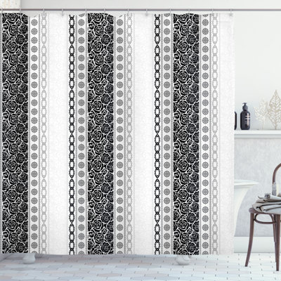 Striped Shower Curtain with Hooks Included