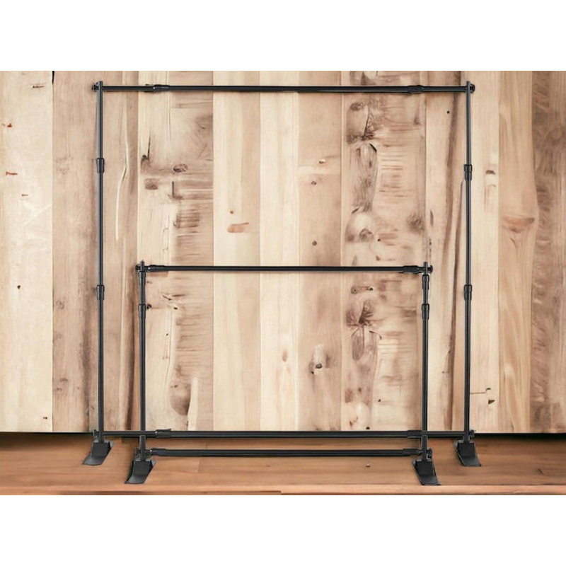 Adjustable Photo Booth Backdrop Stand Heavy-Duty Frame, 4.5 to 8 Ft Width, 3 to 8 Ft Height