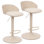 Tabouret réglable contemporain en métal et en tissu, ensemble de 2