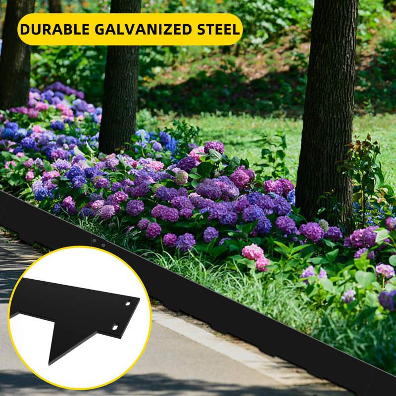 Metal Lawn Edging, 10 cm H x 100 cm W x 0.1 cm D