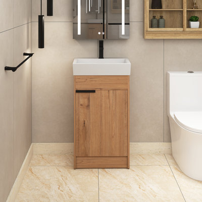 Ensemble de meuble-lavabo simple 18 po avec plateau en céramique Djuana