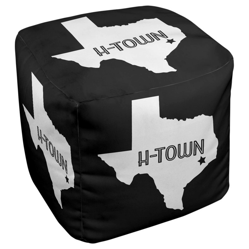 Repose-pieds à cubes h-town texas, Noir