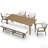 6-Pieces Never-Rust Outdoor Dining Set, Aluminum 8-Person Dining Table with 4 Chairs and 3-Person Backless Bench, Outdoor Patio Dining Furniture Set with Cushion for Lawn, Deck, Garden,Brown