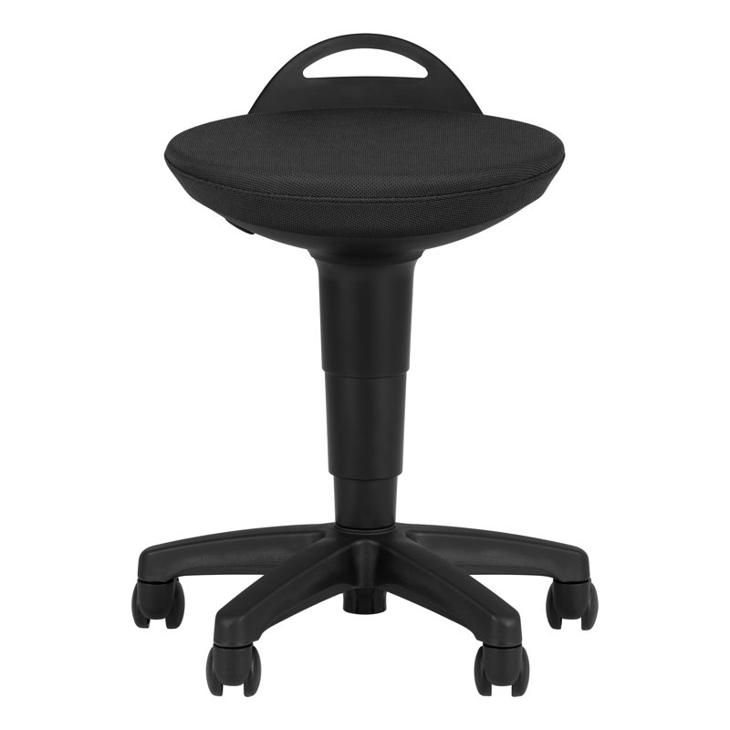 Tabouret roulant à hauteur réglable , Noir, noir, noir, noir