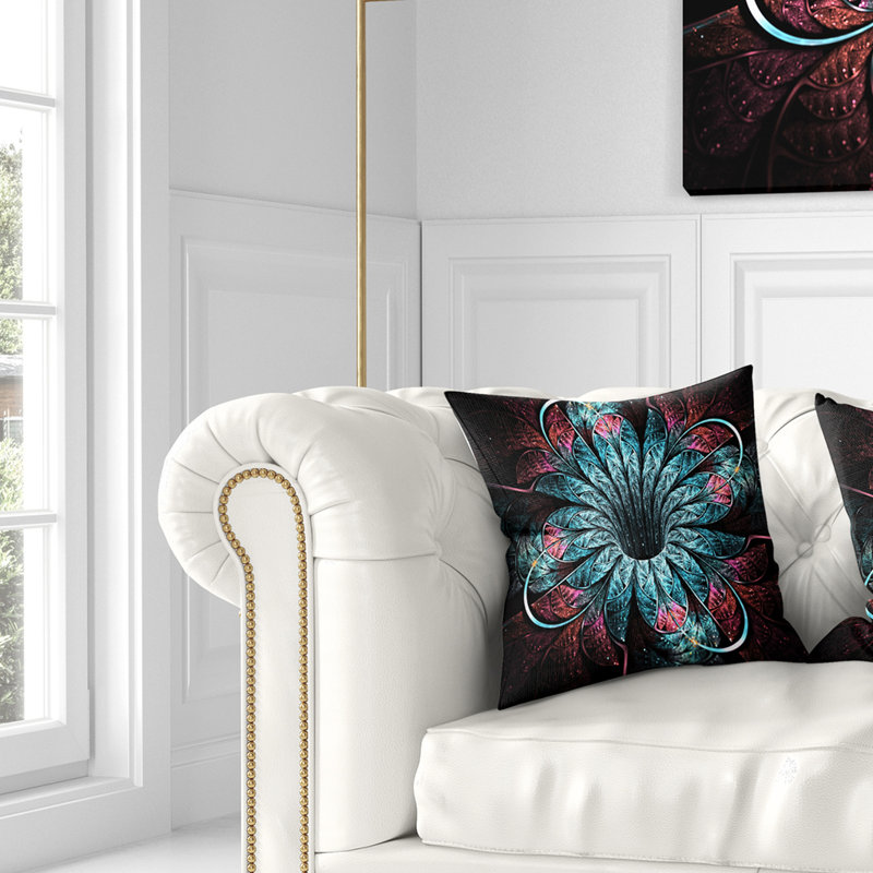 Coussin Art floral, 16 po x 1 po, Carré