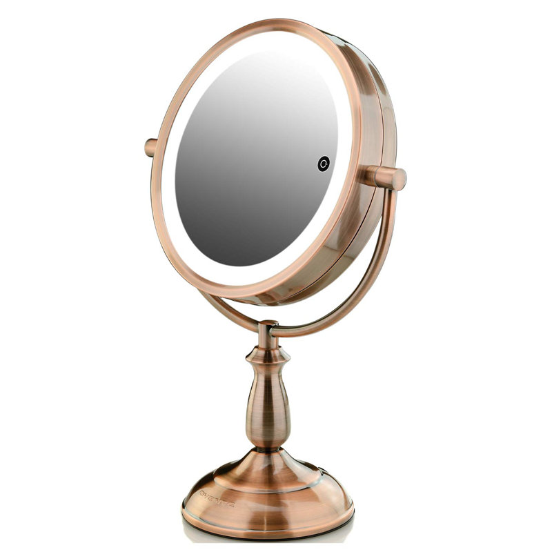 Freestanding Mirror, 14.4" x 5.5", Nickel Brushed, 10