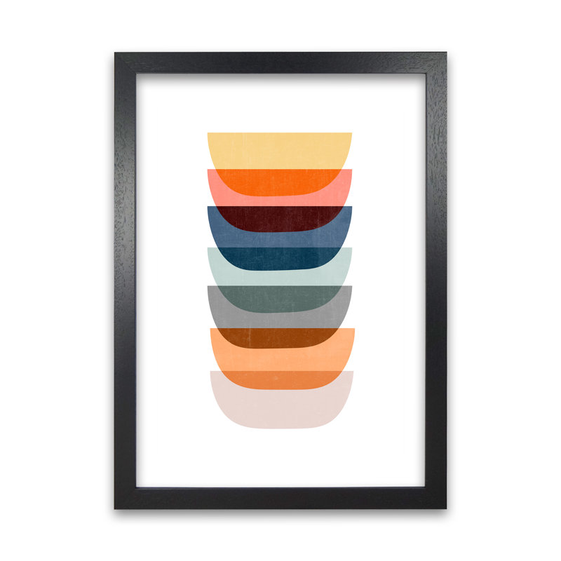 Abstract Mid Century Art C - Print, Black Frame, 59cm H x 42cm W x 3cm D