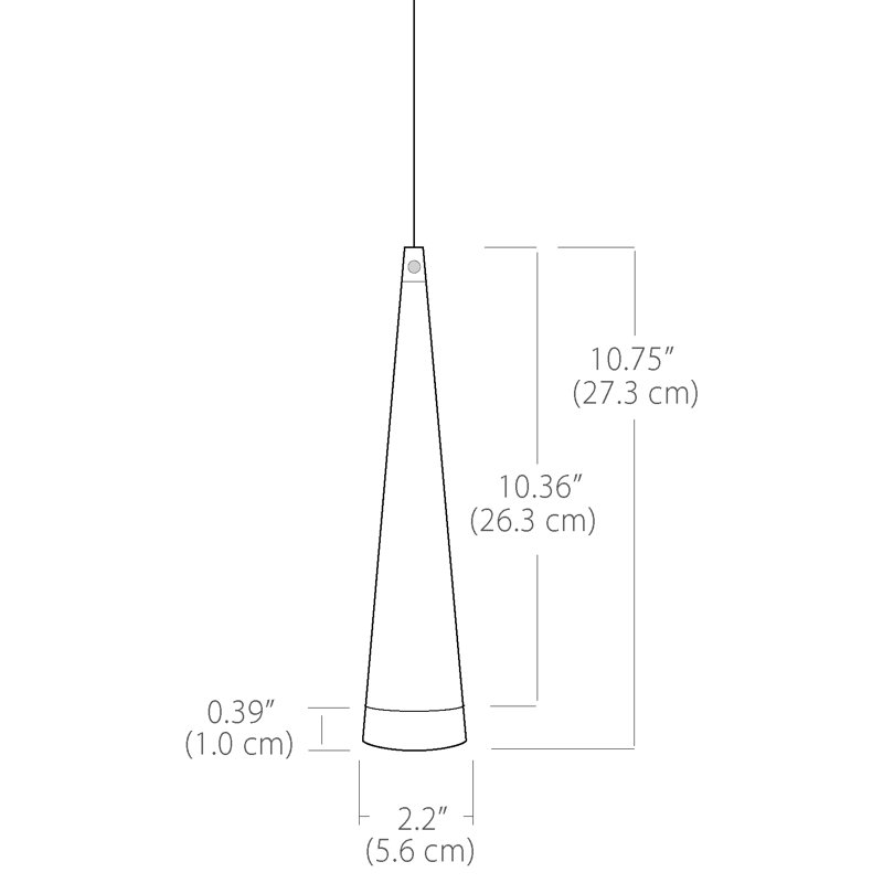 Petit luminaire suspendu court cône - 5 W, Blanc