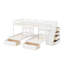 Lit superposé double au-dessus de simple et simple, cadre de lit superposé triple en bois avec escalier, tiroirs et garde-corps-1104091857