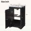 Meuble-lavabo de salle de bain avec lavabo en céramique, porte à fermeture douce et tablette réglable pour espaces compacts-117983473