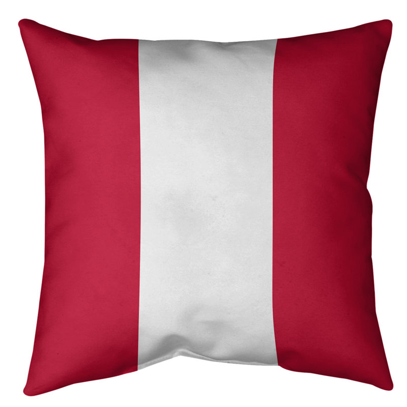 Housse de coussin de football buffalo, 14 po x 14 po, Rouge / Blanc, Polyester filé