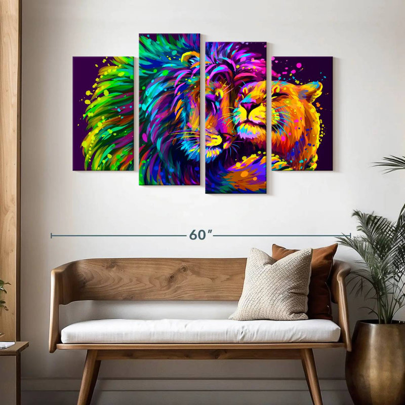 Hardie lion amoureux, H 32 po x l 52 po