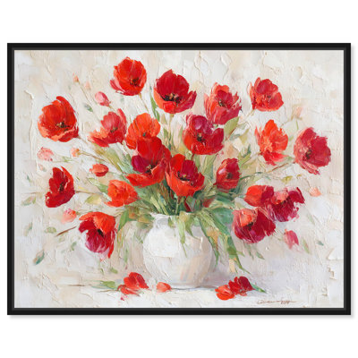 «Red Blooms in a Vase Canvas», art mural occidental par 
