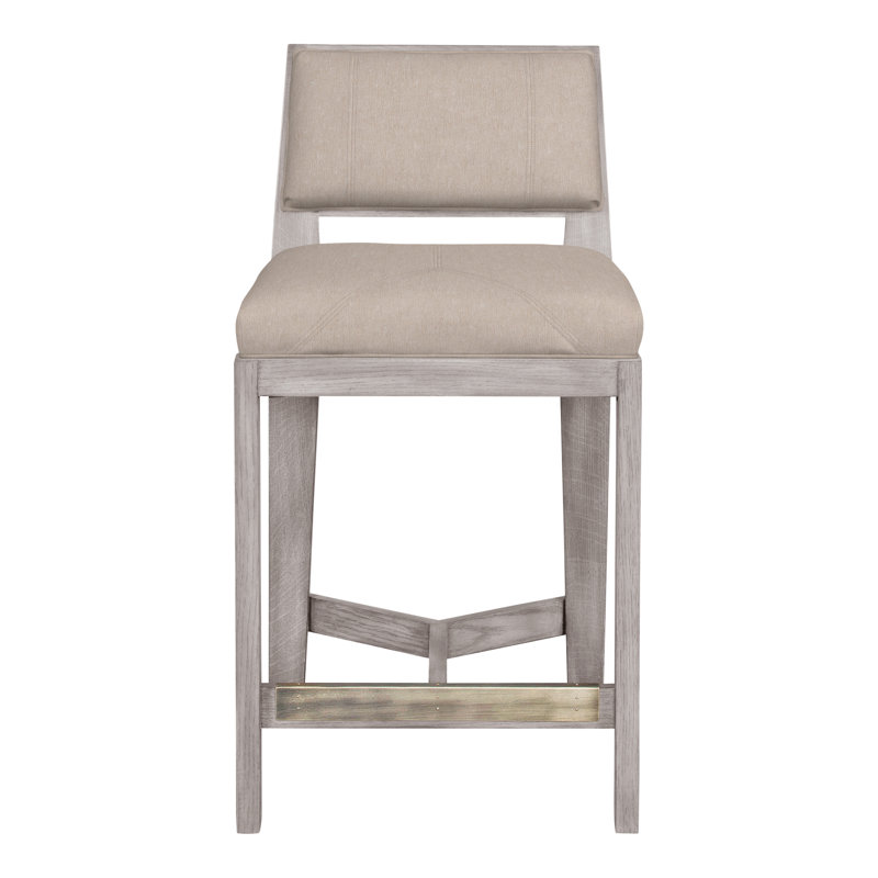 Scoville By Thom Filicia Upholstered Counter Stool with Solid Wood Frame, Gris colombe, Fauve Jiggles