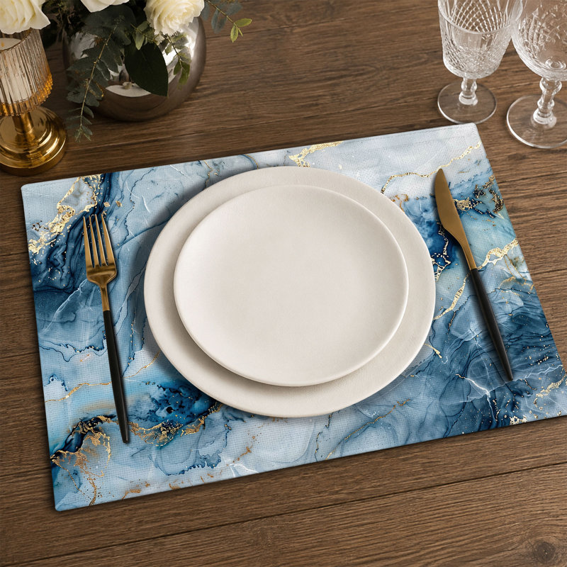 4-Piece Polyester Rectangle Dining Table Placemat