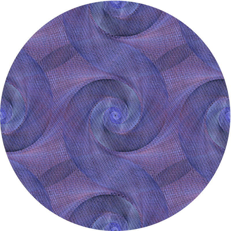 Tapis mauve en laine, Rond 4 pi