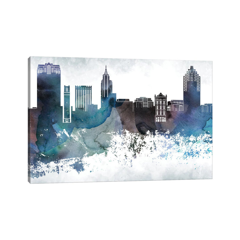 Raleigh Bluish Skyline - Wrapped Canvas Print, 66.04 cm H x 45.72 cm W x 1.91 cm D