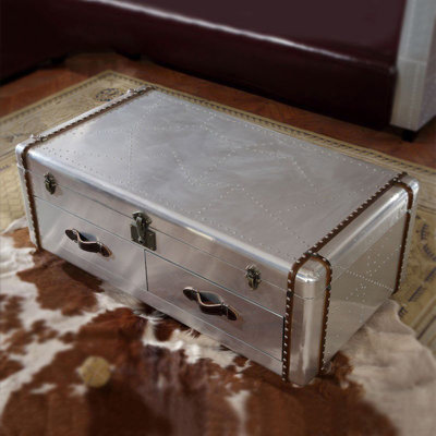 Vintage Industrial Aluminum Skin Coffee Table Coffee Table by Industrial Style Sofa