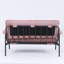 Canapé compact moderne en velours côtelé rose, structure métallique résistante, idéal pour les petits espaces.