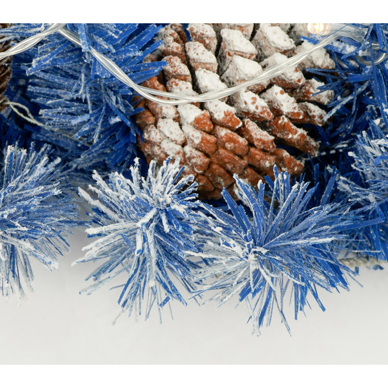 Ensemble de 4 pièces de Noël pré-éclairé - arbre de Noël artificiel, guirlande, couronne et 2 arbres d'entrée avec lumières DEL